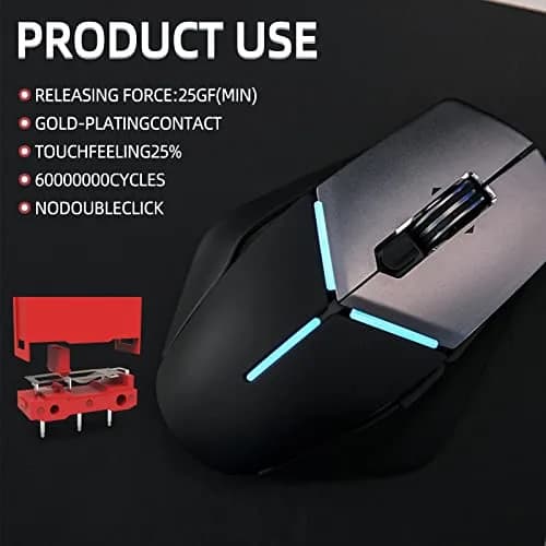 RunJRX 10Pcs Kailh GM4.0 Micro Switches, Red for Gaming Mouse | Over 60M Cycles thumbnail 6