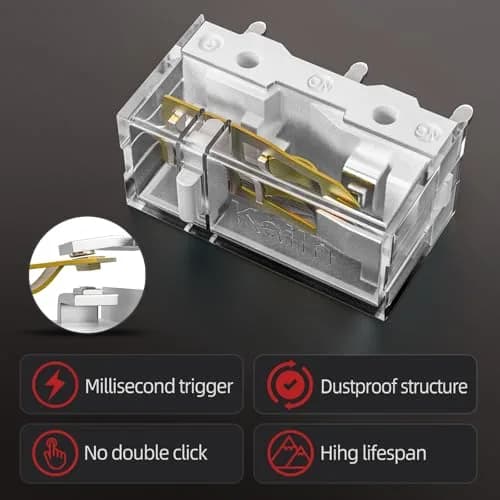 RunJRX 4Pcs Kailh Sword GM X Mouse Micro Switches | 100 Million Clicks, White thumbnail 3