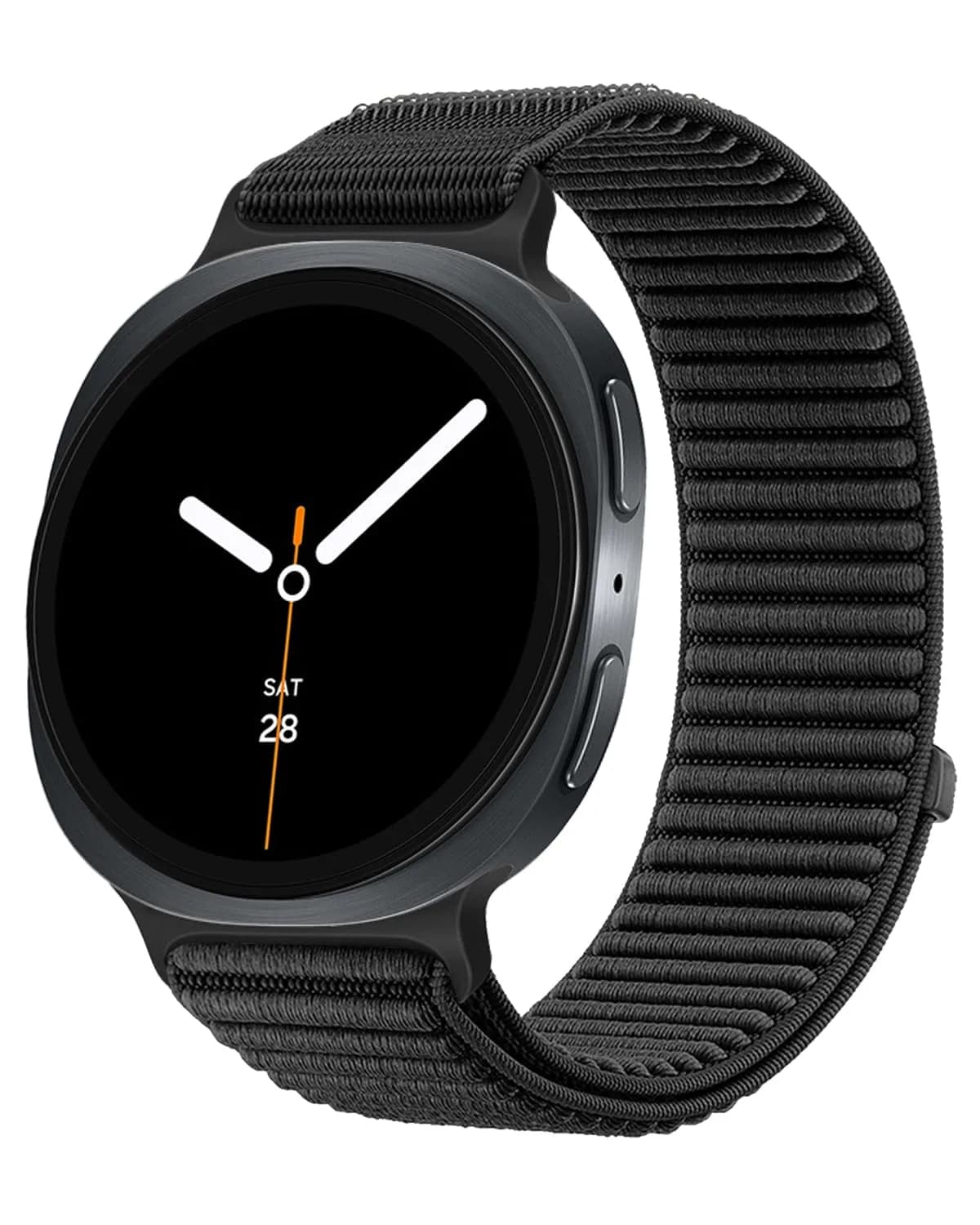 MAKCPOIMER Nylon Loop Sport Band Compatible with Samsung Galaxy Watch9/8/8 Classic 40mm/44mm/46mm | Breathable & Adjustable — Black