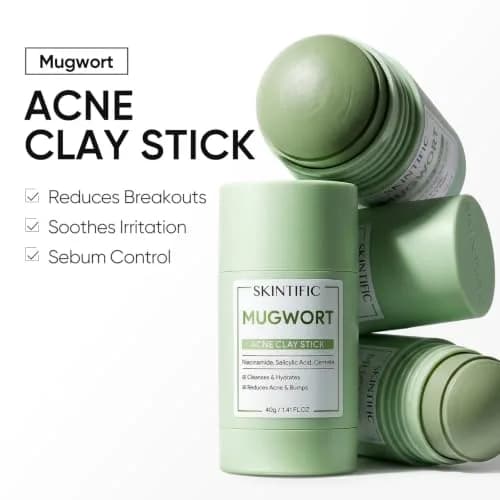 SKINTIFIC Mugwort Clay Stick Face Mask with Centella & Salicylic Acid | Calms Redness & Pores, 40g (1.41 Oz) thumbnail 7