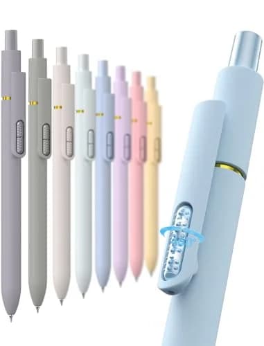 Hiacry Gel Ink Pens, 8 Pcs, 0.7mm Fine Point, Black Ink | Smooth Writing, Quick-Dry, Aesthetic Journaling Pens thumbnail 1