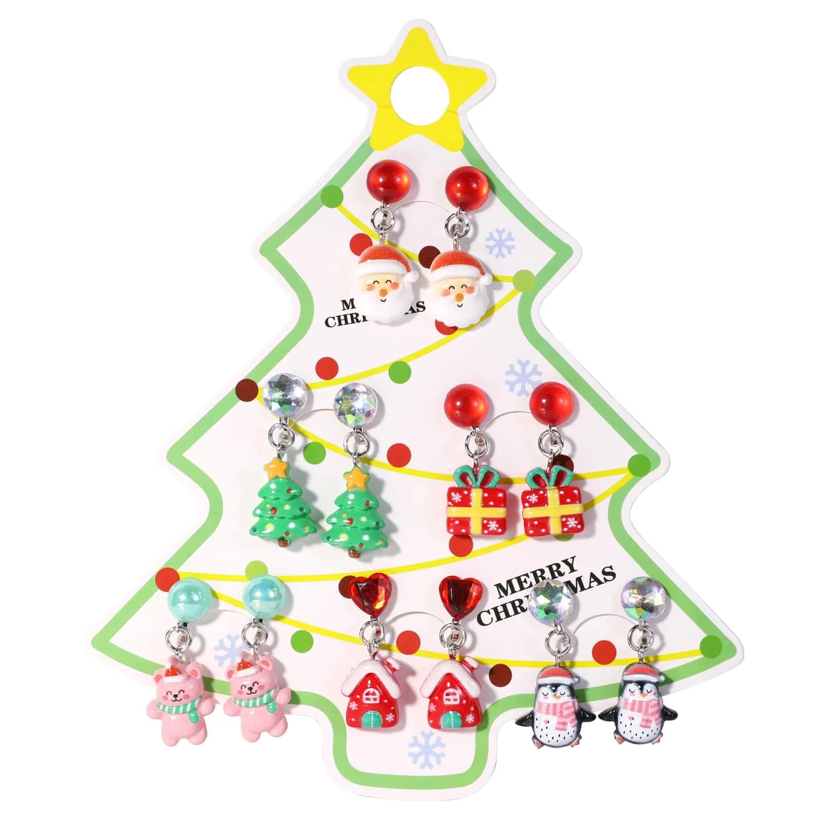 PinkSheep Unicorn Clip On Earrings for Little Girls, 6 Pairs | Non-Pierced, Safe & Durable — Christmas