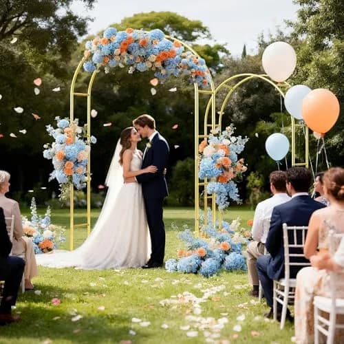 Nisoger Metal Wedding Arch 6 ft & 7.2 ft | Durable Steel Frame for Weddings & Events thumbnail 2