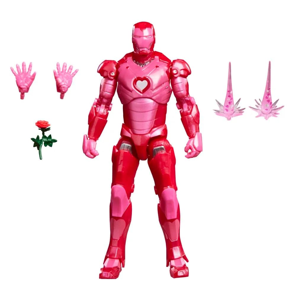 Marvel Legends Series I Love You 3000 Iron Man 6-Inch Action Figure | Heart-Themed Collectible Gift — Multicolor