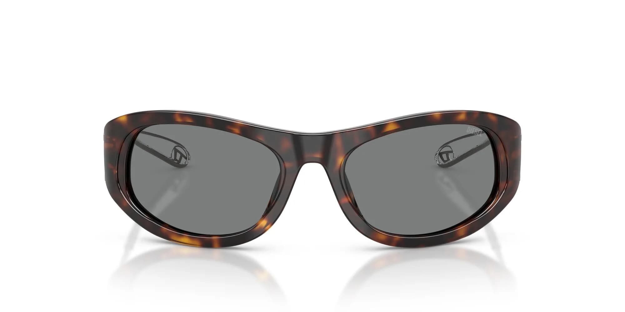 Diesel DL2007U Universal Fit Sunglasses | Havana/Dark Grey, 57 mm | 100% UV Protection - main product image