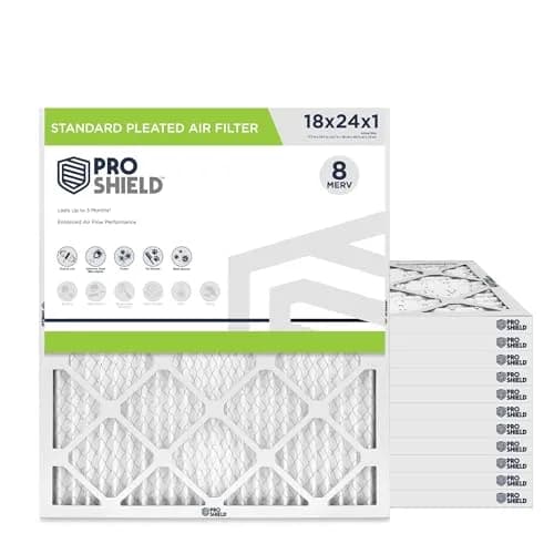 Proshield 18x24x1 MERV 8 HVAC Air Filter | 12 Pack, USA Made, Cost-Effective thumbnail 1