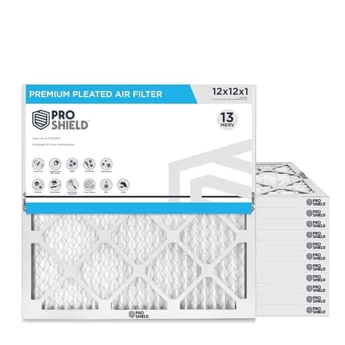 Proshield 12x12x1 MERV 13 Premium Pleated HVAC Air Filter | 12 Pack, Made in USA, High-Efficiency Indoor Air Purification thumbnail 1