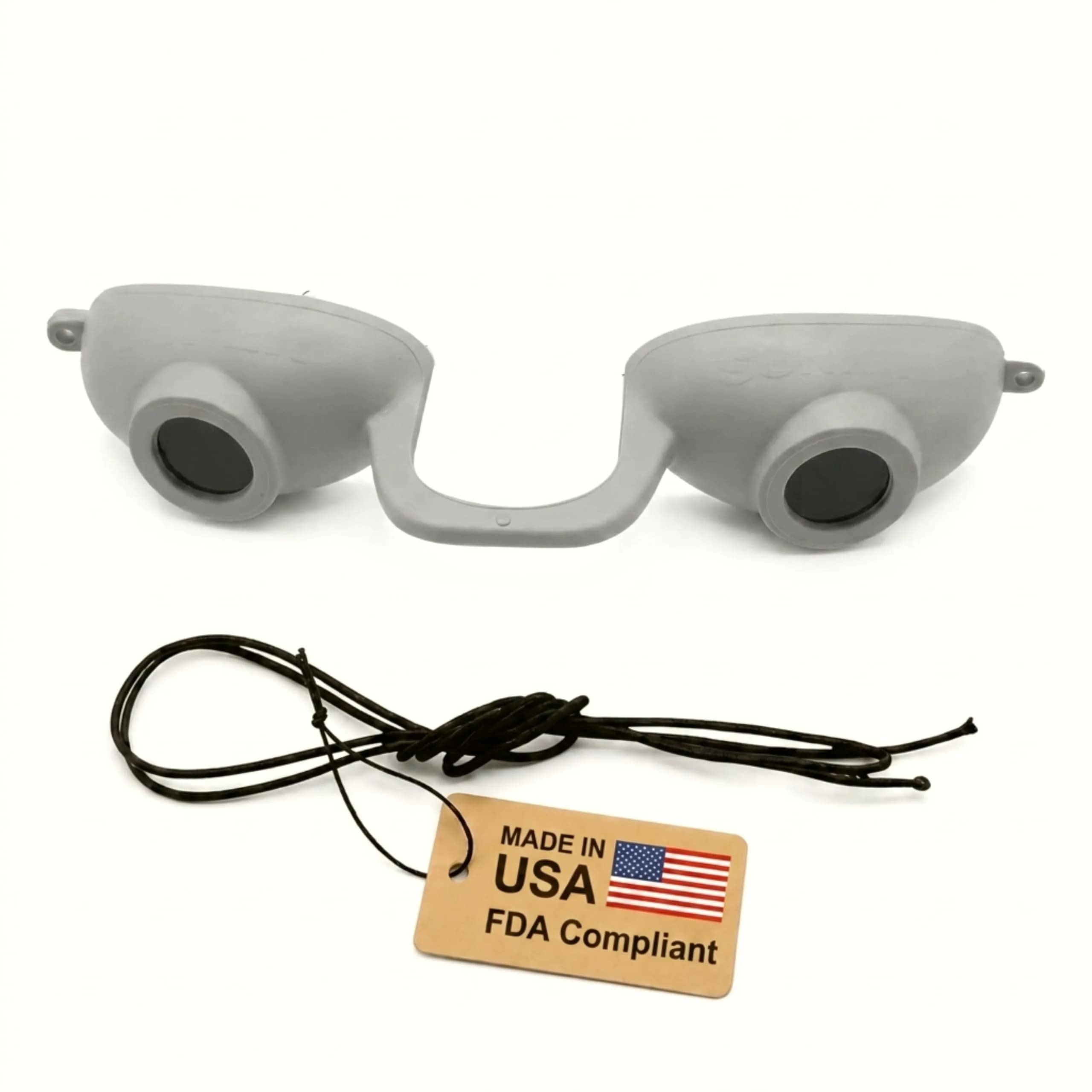 Super Sunnies Flexible UV Tanning Goggles w/Strap - Grey | Polycarbonate Lens with UV Protection