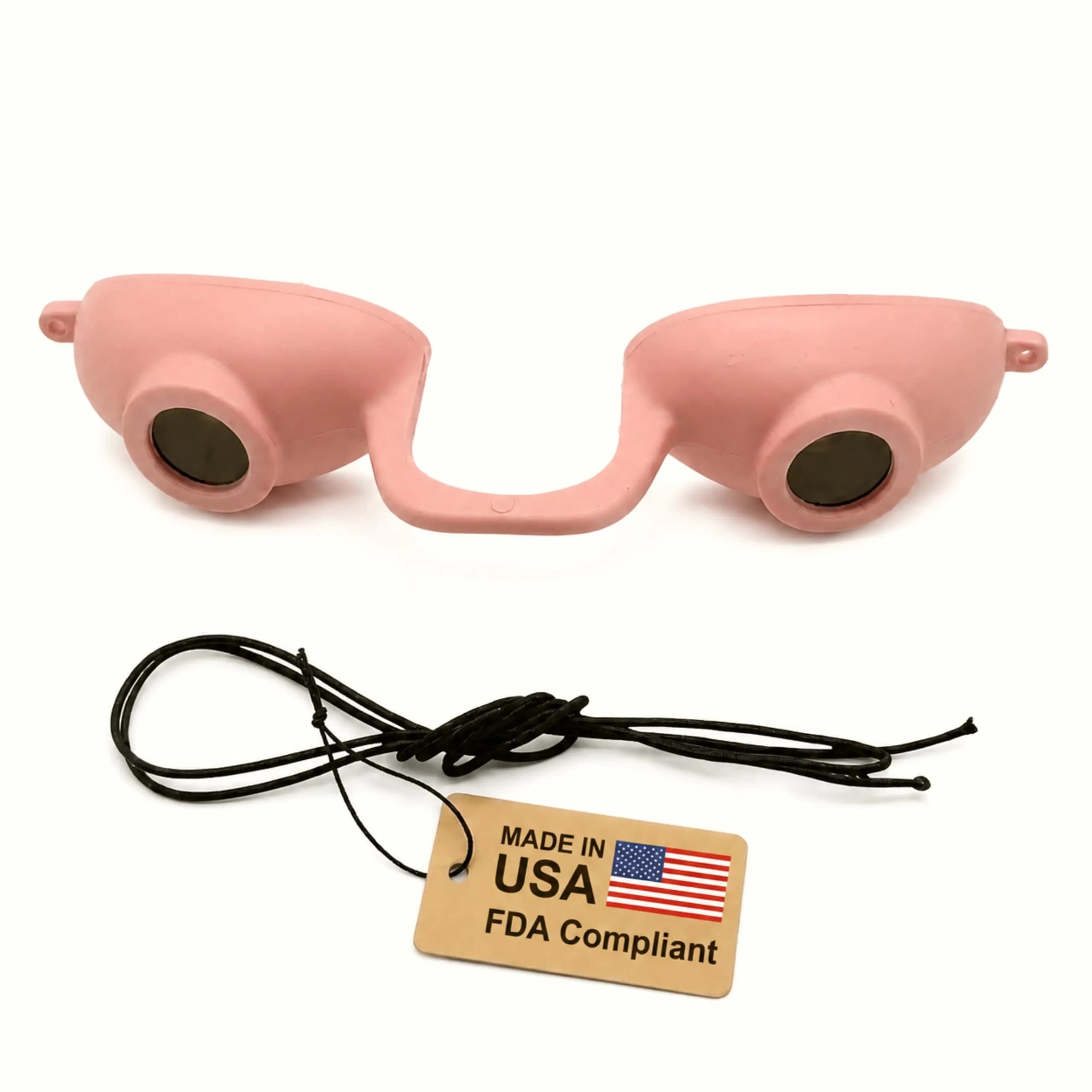 Super Sunnies Flexible UV Tanning Goggles w/Strap - Peach | Eye Protection for Tanning Beds & Red Light Therapy