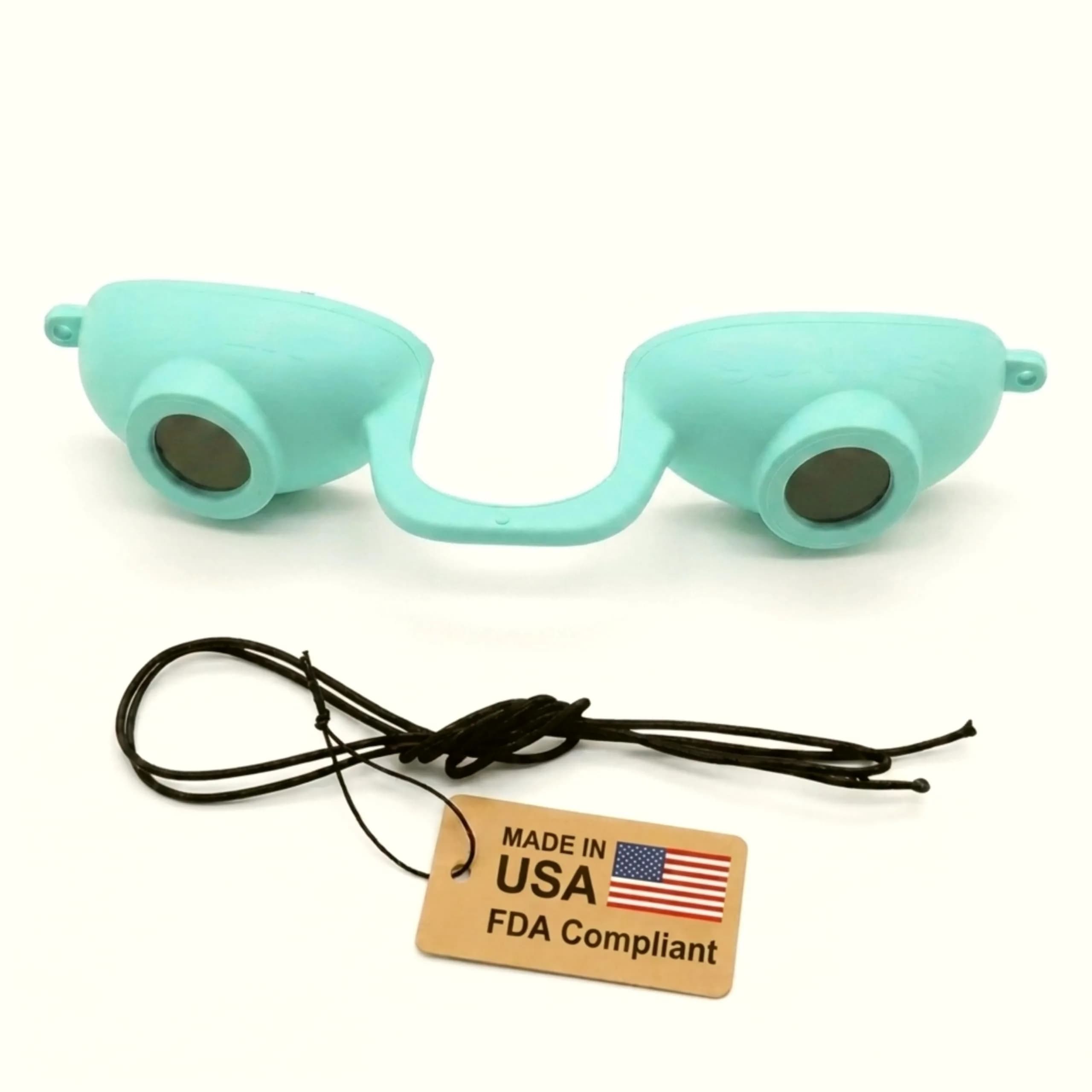 Super Sunnies Flexible UV Tanning Goggles w/Strap - Teal | Protects Eyes from UV & Red Light