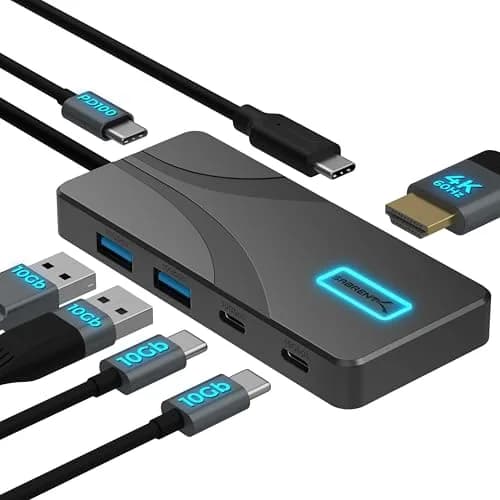 Sabrent USB-C Hub 5-in-1 (HB-TG5P) — 10Gbps, 4K@60Hz HDMI, 80W PD Charging, 2x USB-A, 2x USB-C thumbnail 1