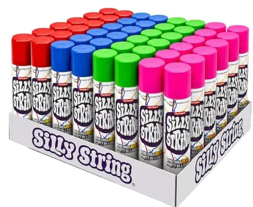 Silly String PARTY_SUPPLIES 48 pack | Assorted Colors, 3 oz Large Can – The Only Real Party in a Can! Be Silly! Shoots over 15ft! thumbnail 1