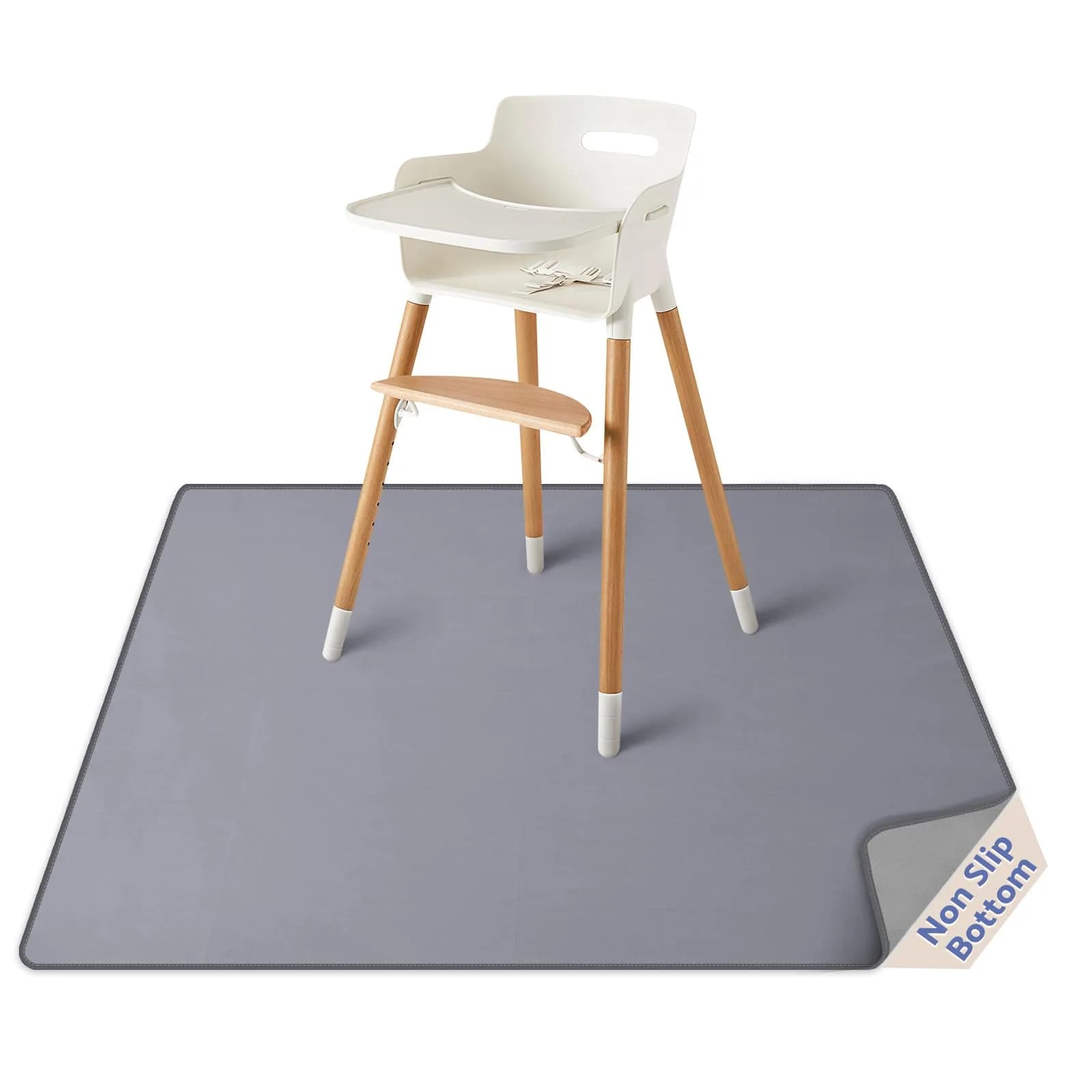 Blissful Diary Baby Splat Mat 128 x 128 cm (50.4 x 50.4 Inch) | Waterproof & Washable Floor Protector for High Chairs
