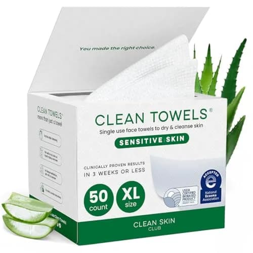 CLEAN SKIN CLUB Sensitive Skin Clean Towels XL, 50 Count | Dermatologist Approved Dry Wipes thumbnail 1