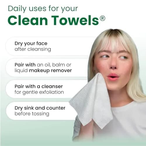 CLEAN SKIN CLUB Sensitive Skin Clean Towels XL, 50 Count | Dermatologist Approved Dry Wipes thumbnail 9