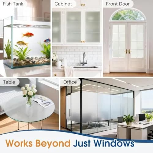 Homein Frosted Glass Window Privacy Film with Tools, Static Cling, Pure | UV Blocking, Reusable & Easy DIY thumbnail 7