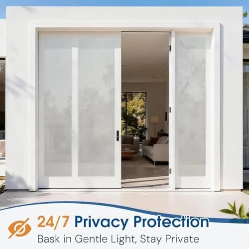 Homein Frosted Glass Window Privacy Film with Tools, Static Cling, Pure | UV Blocking, Reusable & Easy DIY thumbnail 3