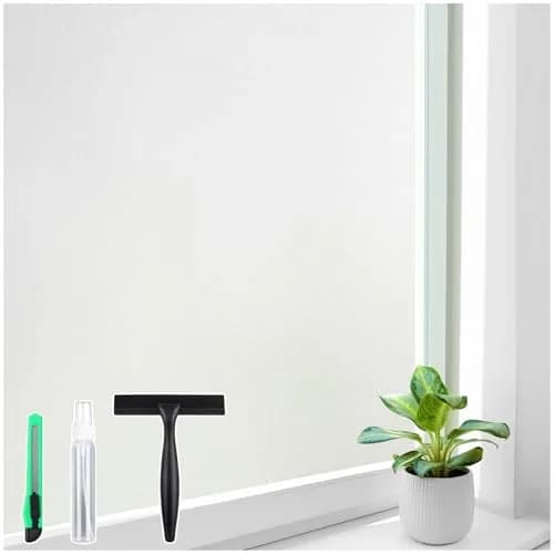Homein Frosted Glass Window Privacy Film with Tools, Static Cling, Pure | UV Blocking, Reusable, Easy DIY thumbnail 1