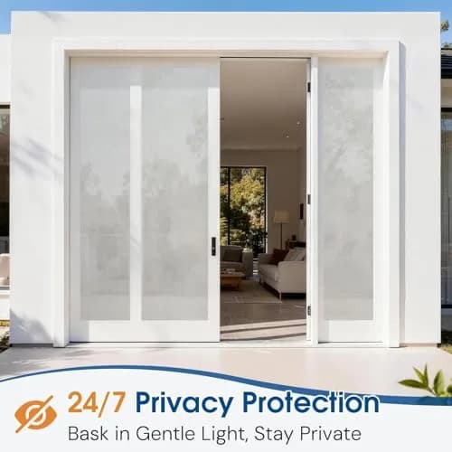 Homein Frosted Glass Window Privacy Film with Tools, Static Cling, Pure | UV Blocking, Reusable, Easy DIY thumbnail 3