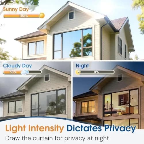 Homein Window Tint for Home with Tools, Black Silver | Static Cling, UV & Heat Reflective Film (23.6" x 157.4") thumbnail 6