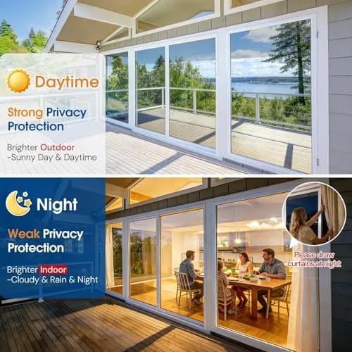 Homein Window Tint for Home with Tools, Black Silver | Static Cling, UV & Heat Reflective Film (23.6" x 157.4") thumbnail 2