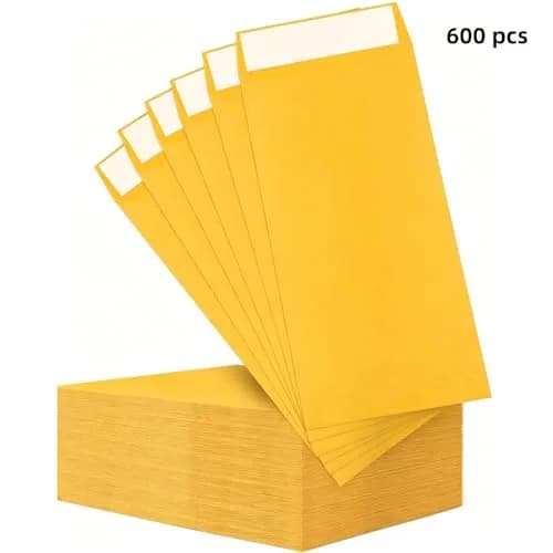 swesara Brown Kraft Coin Envelopes, Pack of 600 | Small Parts Envelope with Gummed Flap thumbnail 9
