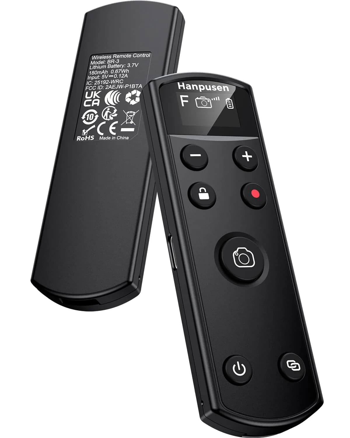 Hanpusen Rechargeable Wireless Shutter Release Remote for Canon Cameras with OLED Screen | 10m (32.8ft) Range — For Fujifilm