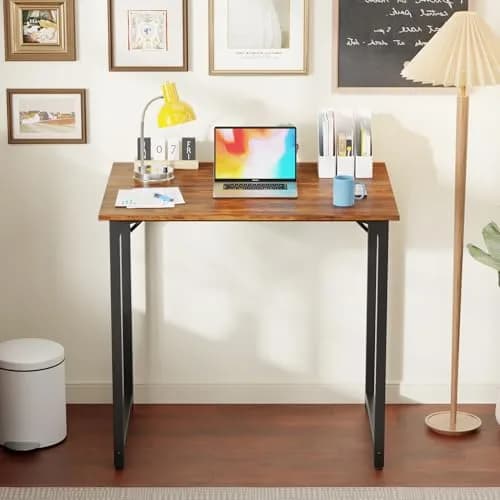 PayLessHere 32 Inch Computer Desk Vintage Style | Sturdy Metal Frame & Wood Top thumbnail 3