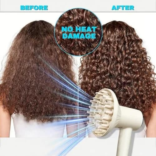 SEICHYGO 360° Rotating Diffuser Attachment Nozzle for Laifen SE Lite Hair Dryer | Milk Tea Color, Honeycomb Design thumbnail 5