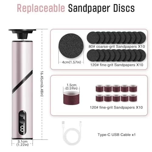 ZHOUMADE Electric Foot Callus Remover 1 Pack | 9-Speed Rechargeable Pedicure Tool thumbnail 4