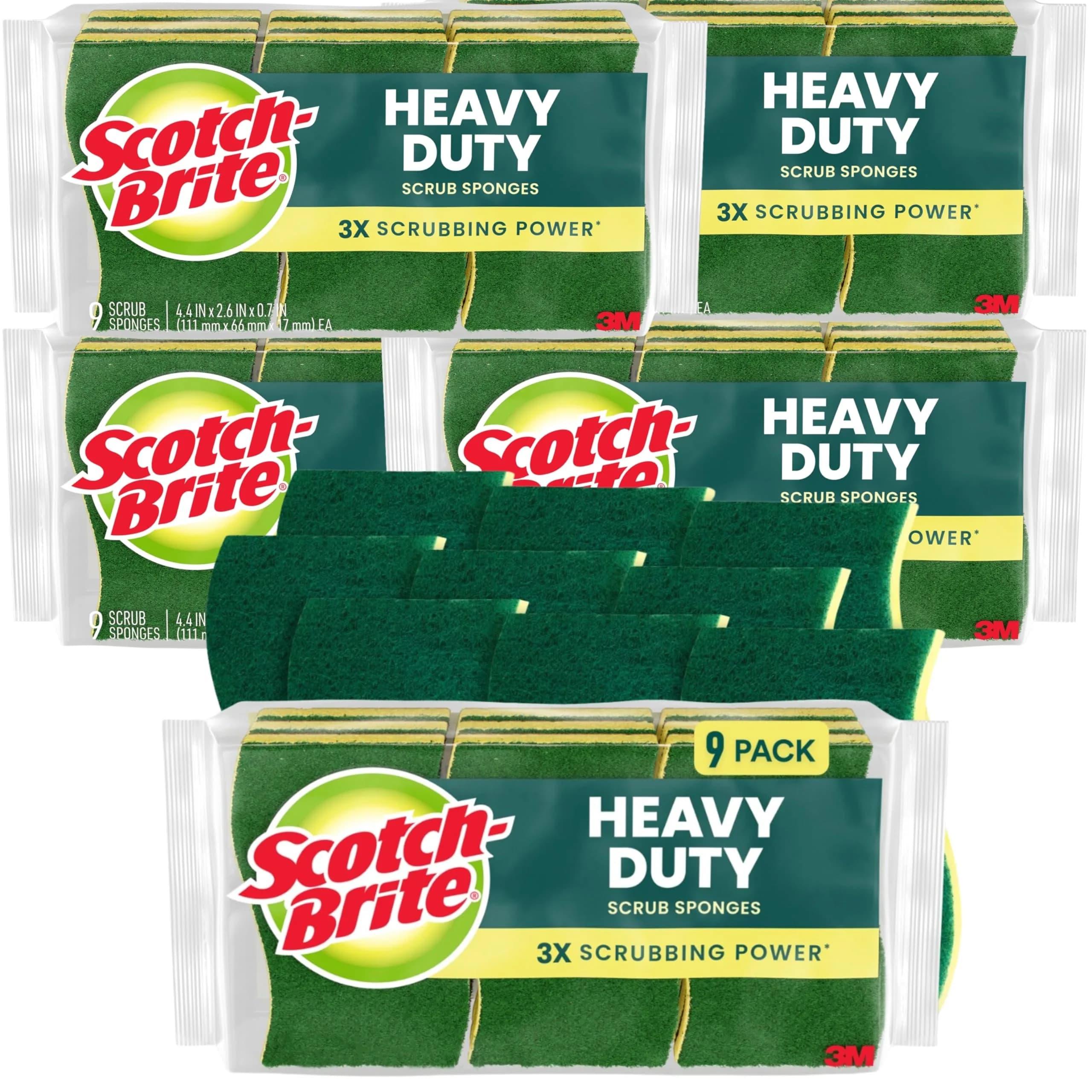 Scotch-Brite Heavy Duty Scrub Sponge 45 Count | Tough Messes, Lasts 3X Longer, Recycled Content - main product image