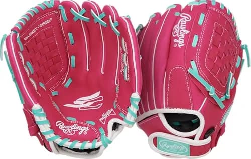 Rawlings Sure Catch Youth Series Softball Glove 10.5" (26.67 cm) Pink/Mint | Easy Close for Young Players thumbnail 1