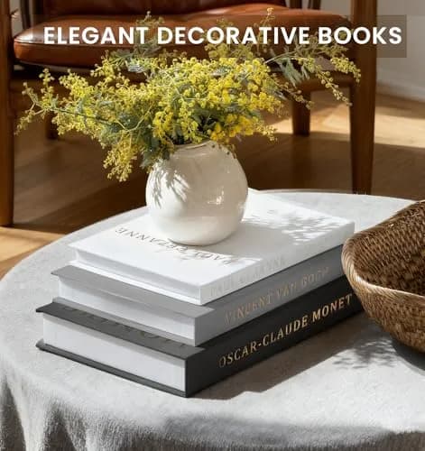 hongqu us Aesthetic Decorative Books Set of 3 Linen Fake Book Storage Box 20 cm (8 x 5 x 2 inches) | Realistic Elegance for Home Decor thumbnail 3