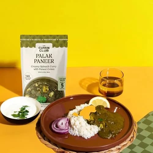 the cumin club Palak Paneer 5 Pack | Authentic Indian Vegetarian Meal Ready in 5 Minutes thumbnail 6