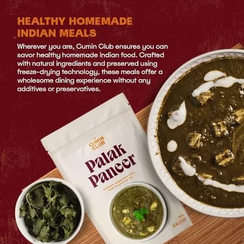 the cumin club Palak Paneer 5 Pack | Authentic Indian Vegetarian Meal Ready in 5 Minutes thumbnail 8