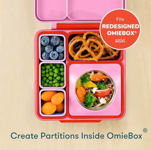Omie OmieBox Leakproof Dip Containers 2 Pack Pink/Purple | 118ml (4 fl oz) Airtight Silicone thumbnail 3