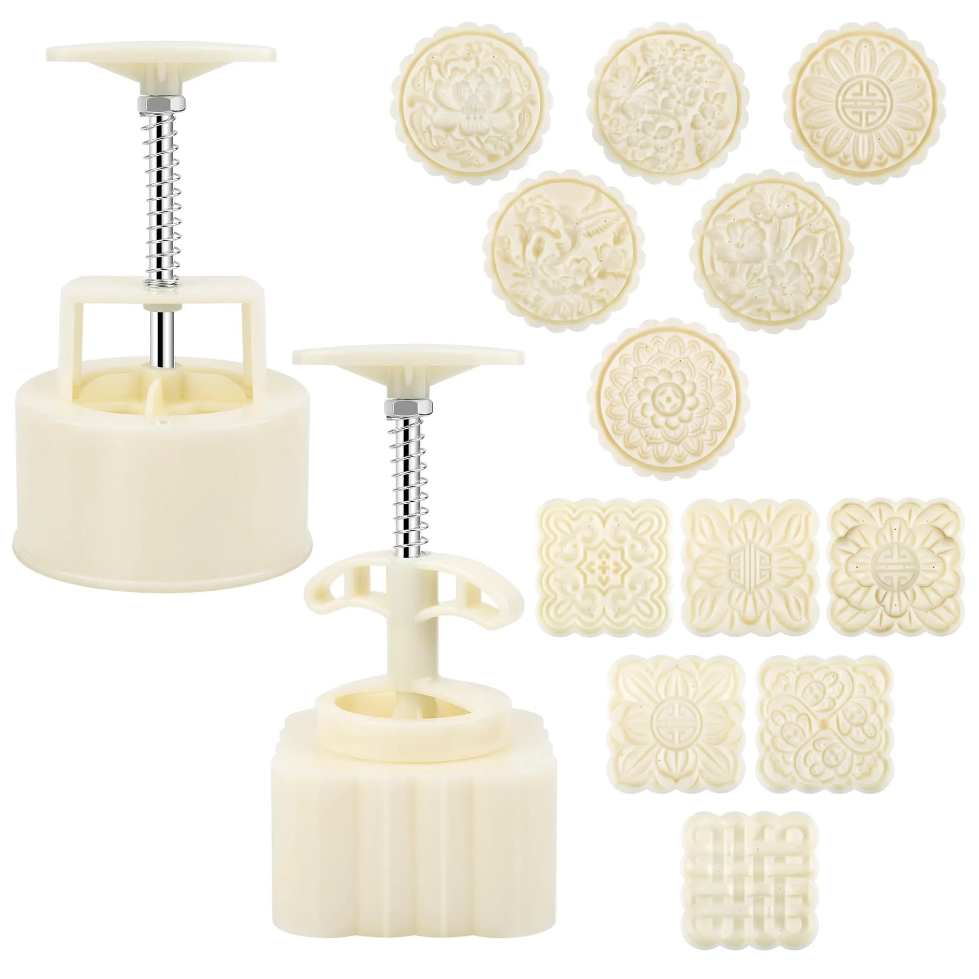Luxiv Mooncake Mold Set 200g | 12 Patterns Round & Square Food-Grade - main product image