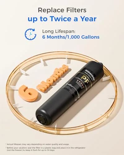 Waterdrop RF15-PF Replacement Filter Cartridge for 15UA-PF Under Sink Water Filter 39.9 cm (15.7 inches) | Reduces PFAS, Chlorine, Bad Taste & Odor thumbnail 6