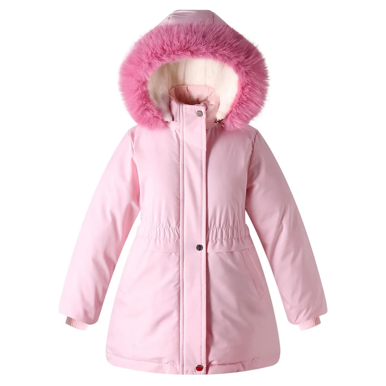 Mokitoni Winter Coat for Girls 7-8 Years Pink | Waterproof & Windproof - main product image