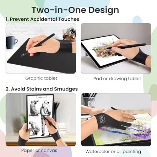 Kortimu Cute Puppy Drawing Glove: 3-Layer Palm Rejection for iPad & Drawing Tablet thumbnail 5