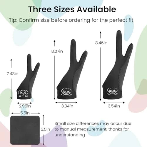 Kortimu Cute Puppy Drawing Glove 3-Layer Palm Rejection for iPad & Tablets | Ambidextrous Sketch Mitts thumbnail 8