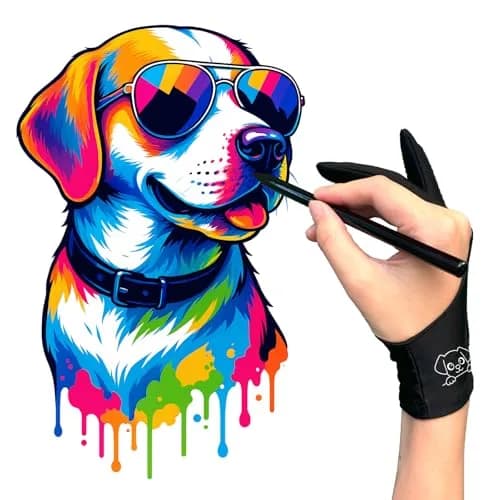 Kortimu Cute Puppy Drawing Glove 3-Layer Palm Rejection for iPad & Tablets | Ambidextrous Sketch Mitts thumbnail 2