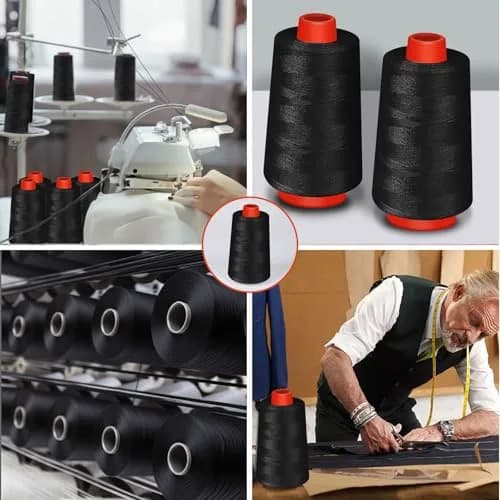 AOFITOA Black Sewing Thread 4 Pack | 40S/2, 24000Y, Durable Polyester for Serger & Machine thumbnail 6