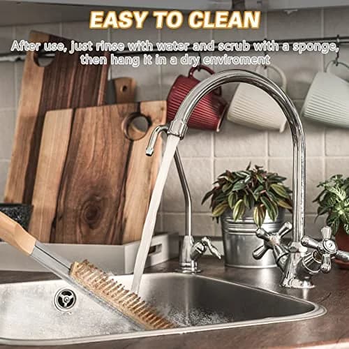 Aolso Pizza Oven Brush 26" Brass Bristles & Stainless Steel Scraper | For Pizza Stones & Grills thumbnail 6