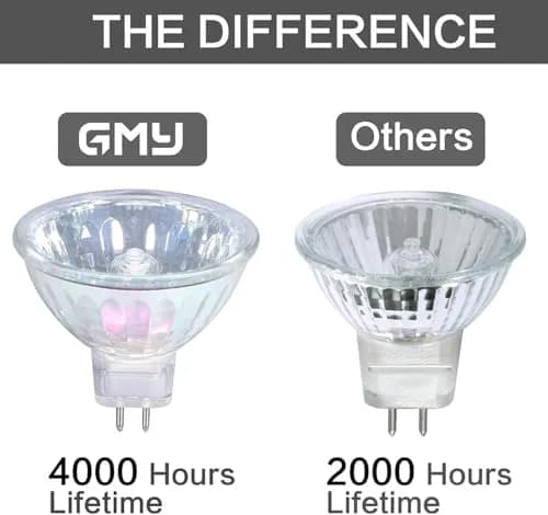GMY MR16 Halogen Bulbs 50W 12V GU5.3 Warm White Dimmable Spotlight 36° Bin-Pin Base 12 Pack | Specialty Accent Lighting thumbnail 2