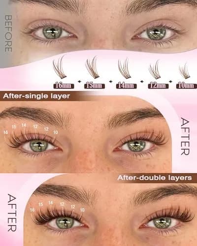 Goddvenus Brown Lash Clusters Kit 300Pcs | Natural Soft Texture C Curl Individual Lashes 10-16mm thumbnail 5