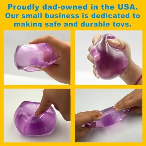 Squeez'M Big Block Stress Cube Purple Squishy Fidget Toy 6.35cm (2.5 inch) | ASTM Certified Non-Toxic Sensory Toy thumbnail 3