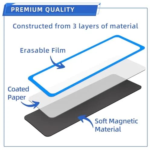Utron 72PCS Magnetic Dry Erase Labels 8.1 cm x 3 cm (3.2"x1.2") | 9 Colors for Whiteboards thumbnail 4