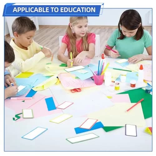 Utron 72PCS Magnetic Dry Erase Labels 8.1 cm x 3 cm (3.2"x1.2") | 9 Colors for Whiteboards thumbnail 7