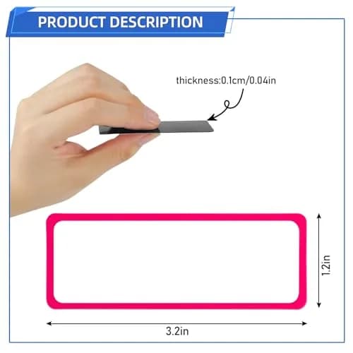 Utron 72PCS Magnetic Dry Erase Labels 8.1 cm x 3 cm (3.2"x1.2") | 9 Colors for Whiteboards thumbnail 2